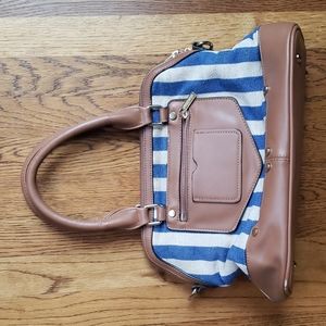 Imoshion Blue And Cream Striped Purse